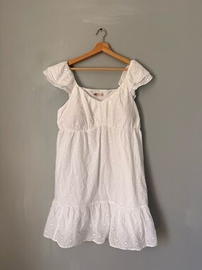 White Eyelet Cotton Kids' Dress